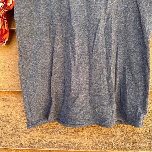 Lularoe Girls Size 10 Baseball Tee Gray With Red & Orange Printed Sleeves - Picture 9 of 9